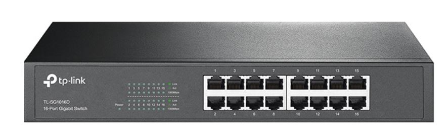 16 portos gigabit switch, rack, TP-LINK TL-SG1016D